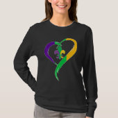 Cute Mardi Gras Heart Funny Fleur-De-Lis Mardi Gra T-Shirt (Vorderseite)