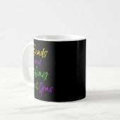 Cute Mardi Gras Party Quote Gift Beads And Bling M Kaffeetasse (Vorderseite Links)