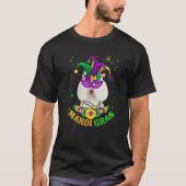 Cute Mardi Gras Poodle Dog Dad Dog Mom Mask Beads T-Shirt (Vorderseite)