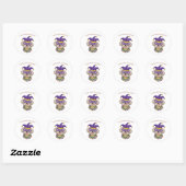 Cute Mardi Gras Puppy Dog Custom Text Runder Aufkleber (Blatt)