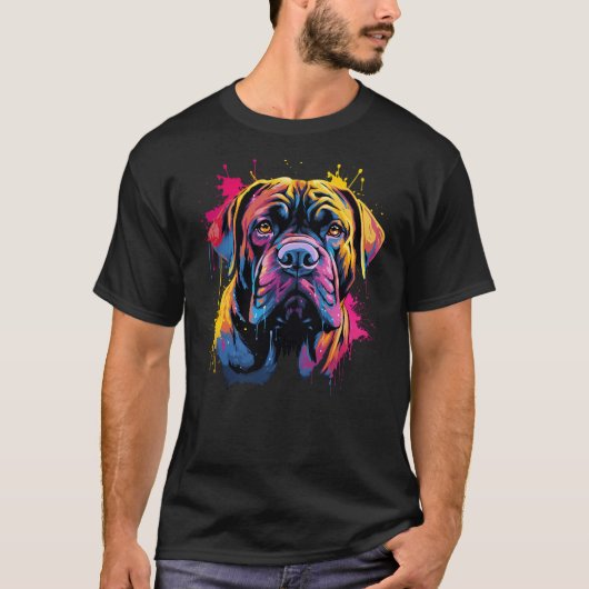 Cute Mastiff Dog on painted Mastiff T-Shirt (Vorderseite)