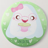 Cute Matcha Latte Ghost Button (Vorderseite)
