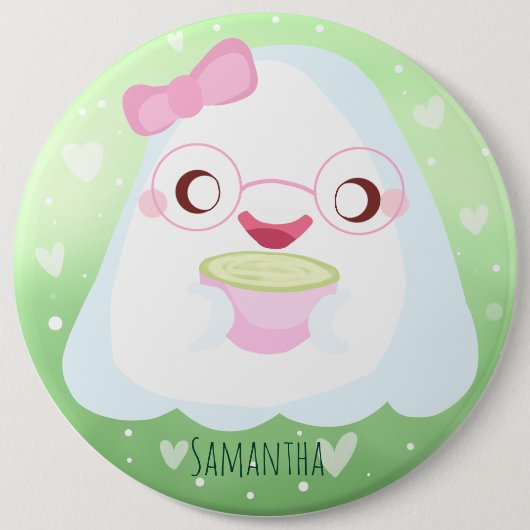 Cute Matcha Latte Ghost Button (Vorderseite)