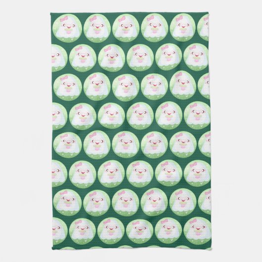 Cute Matcha Latte Ghost Geschirrtuch (Vertikal)