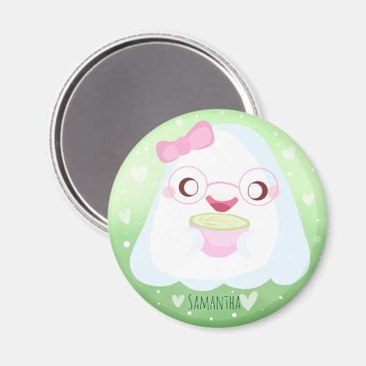 Cute Matcha Latte Ghost Magnet (Vorderseite/Rückseite)