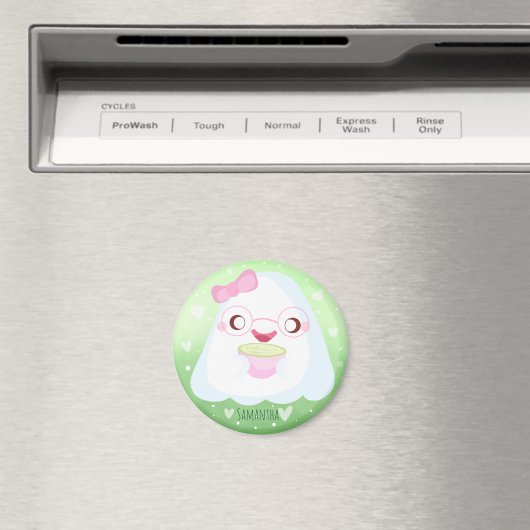 Cute Matcha Latte Ghost Magnet (In Situ (Geschirrspüler))