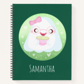Cute Matcha Latte Ghost Notizblock (Vorderseite)