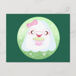 Cute Matcha Latte Ghost Postkarte