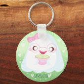 Cute Matcha Latte Ghost Schlüsselanhänger (Vorderseite)