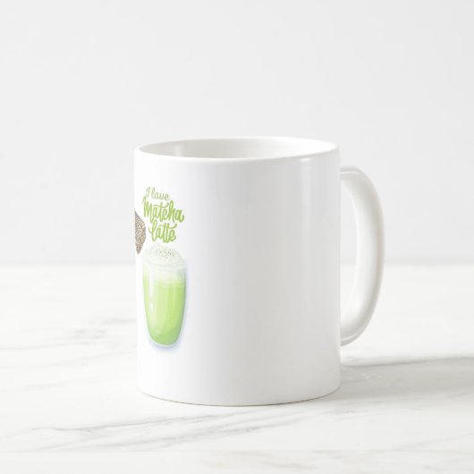 Cute matcha latte mug kaffeetasse (VorderseiteRechts)