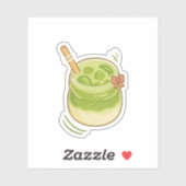 Cute Matcha Latte Sticker (Blatt)