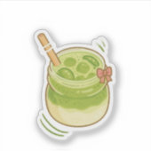 Cute Matcha Latte Sticker (Vorderseite)