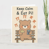 Cute Math Nerd Bear with Pie Karte (Vorderseite)