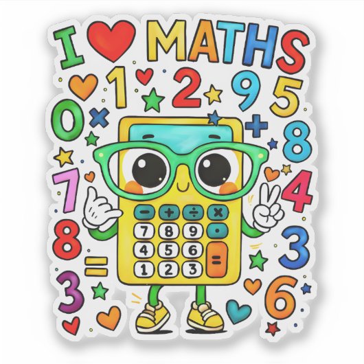 Cute Math Owl Sticker for Kids School Fun (Vorderseite)