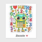 Cute Math Owl Sticker for Kids School Fun (Blatt)