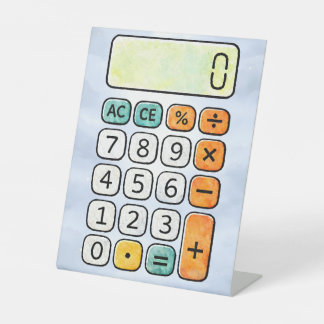 Cute Maths Calculator Desk Art for Kids Sockelschild