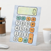 Cute Maths Calculator Desk Art for Kids Sockelschild (In SItu)