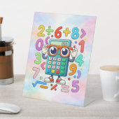 Cute Maths Calculator Desk Art for Kids Sockelschild (In SItu)