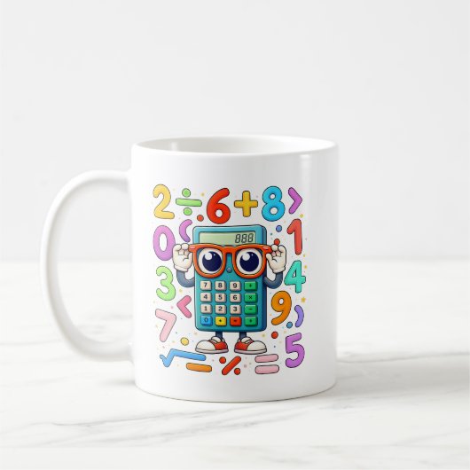 Cute Maths Calculator Numbers Mug for Kids Kaffeetasse (Links)