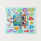 Cute Maths Calculator Numbers Poster for Kids Wandteppich (Vorderseite (Horizontal))