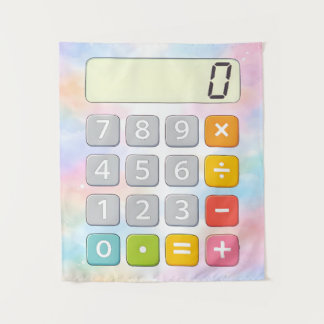 Cute Maths Calculator Poster for Kids Wandteppich