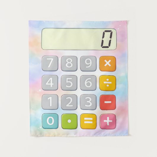 Cute Maths Calculator Poster for Kids Wandteppich (Vorderseite)
