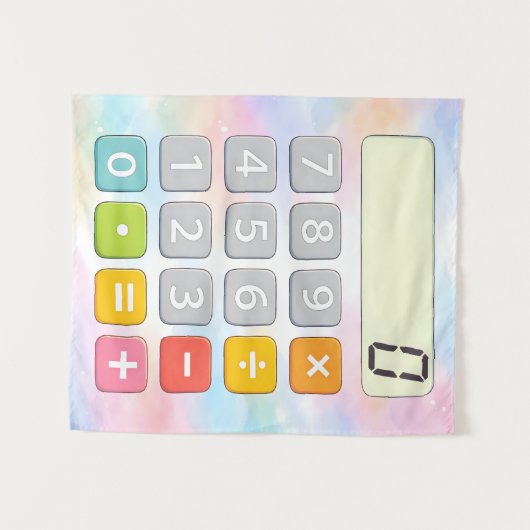 Cute Maths Calculator Poster for Kids Wandteppich (Vorderseite (Horizontal))