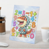 Cute Maths Dinosaur Desk Art for Kids Sockelschild (In SItu)
