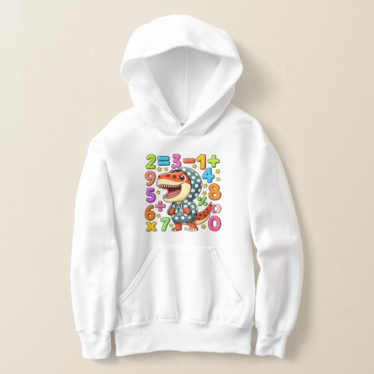 Cute Maths Dinosaur Hoodie for Kids School (Ablage )