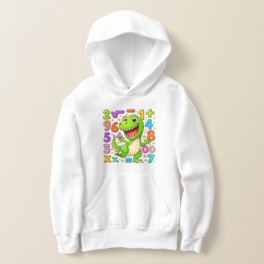 Cute Maths Dinosaur Numbers Hoodie for Kids (Ablage )