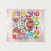 Cute Maths Dinosaur Numbers Poster for Kids Wandteppich (Vorderseite (Horizontal))
