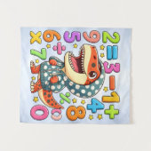 Cute Maths Dinosaur Numbers Poster for Kids Wandteppich (Vorderseite (Horizontal))