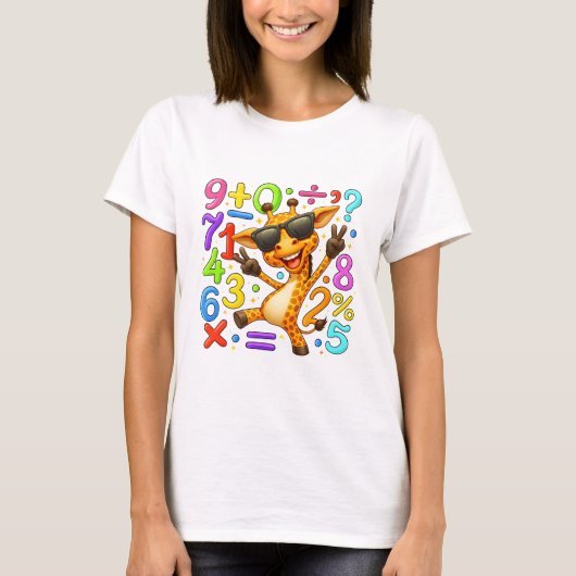 Cute Maths Fox Numbers T Shirt for Kids (Vorderseite)