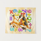 Cute Maths Giraffe Numbers Poster for Kids Wandteppich (Vorderseite (Horizontal))