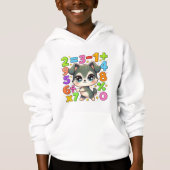 Cute Maths Kitten Numbers Hoodie for Kids (Vorderseite)