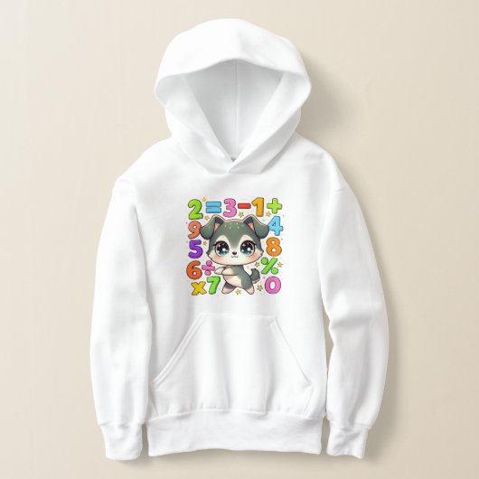 Cute Maths Kitten Numbers Hoodie for Kids (Ablage )