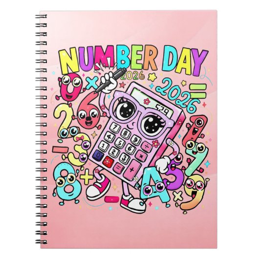 Cute Maths Number Day Notebook for Primary School Notizblock (Vorderseite)