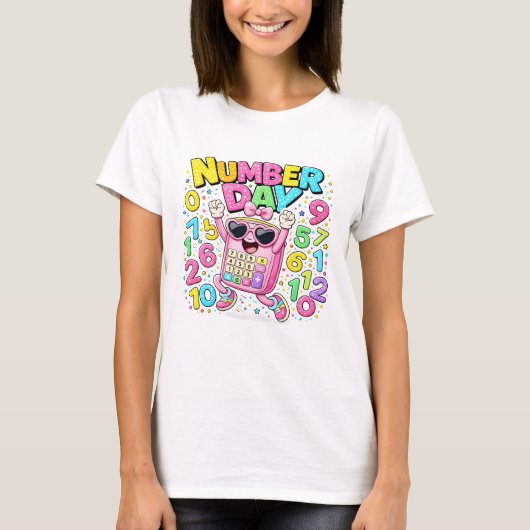 Cute Maths Numbers Cat Number Day T Shirt KidsUK!! (Vorderseite)