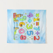 Cute Maths Numbers City Poster for Kids Wandteppich (Vorderseite (Horizontal))
