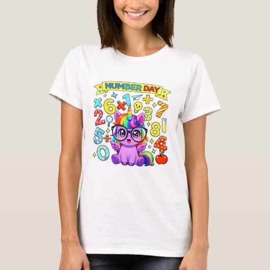 Cute Maths Numbers Elephant Cartoon T Shirt Kids!! (Vorderseite)
