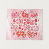 Cute Maths Numbers Hearts Poster for Kids Wandteppich (Vorderseite (Horizontal))