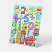 Cute Maths Numbers London Desk Art for Kids Sockelschild (Vorderseite)