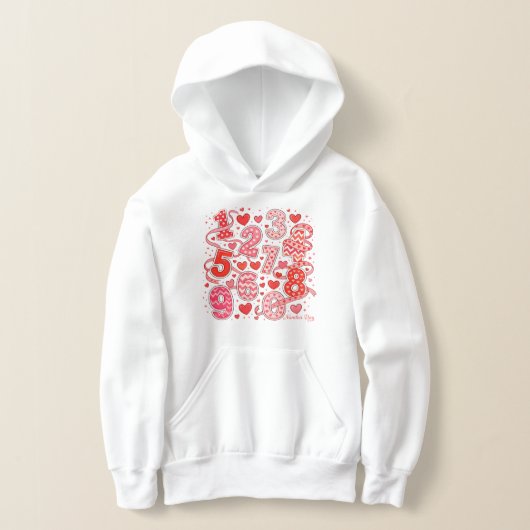 Cute Maths Numbers Pattern Hoodie for Kids (Ablage )
