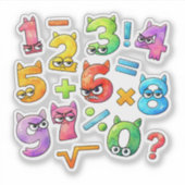 Cute Maths Numbers Sticker for Kids Learning UK (Vorderseite)