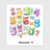 Cute Maths Numbers Sticker for Kids Learning UK (Blatt)