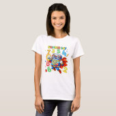 Cute Maths Numbers Superhero Robot T Shirt KidsUK (Vorne ganz)