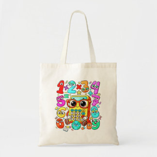 Cute Maths Numbers Tote Bag for School Tragetasche
