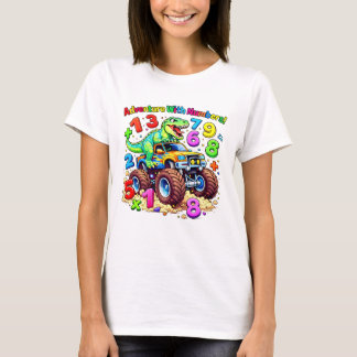 Cute Maths Numbers Tractor Cartoon T Shirt Kids UK
