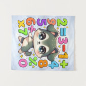 Cute Maths Puppy Numbers Poster for Kids Wandteppich (Vorderseite (Horizontal))