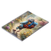 Cute Maus Junge auf dem Weg zur Schule, personalis Notizblock (Linke Seite)